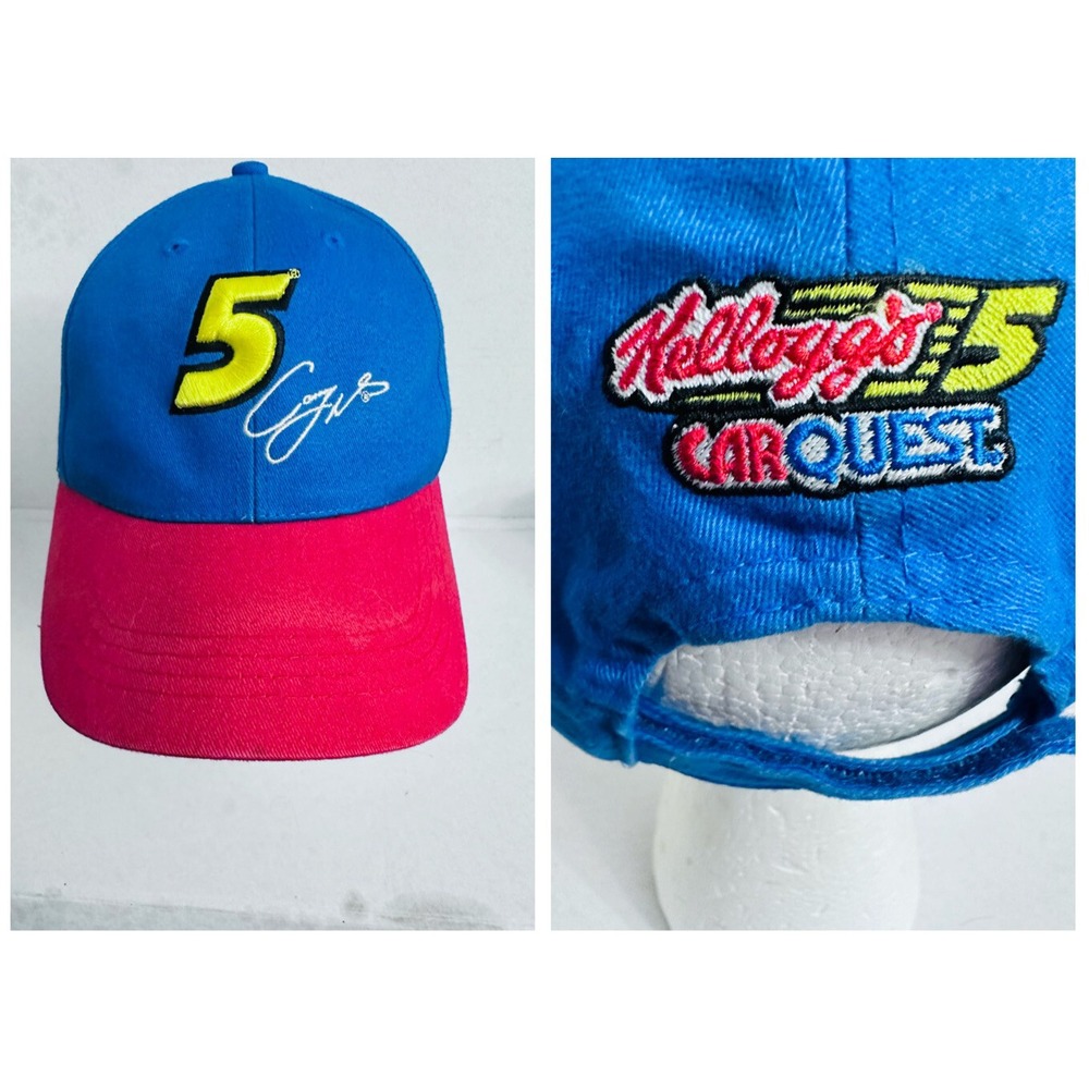 Kellogg's‎ Racing NASCAR Strapback Hat Vtg 2008 Casey Mears #5 New Blue/Red